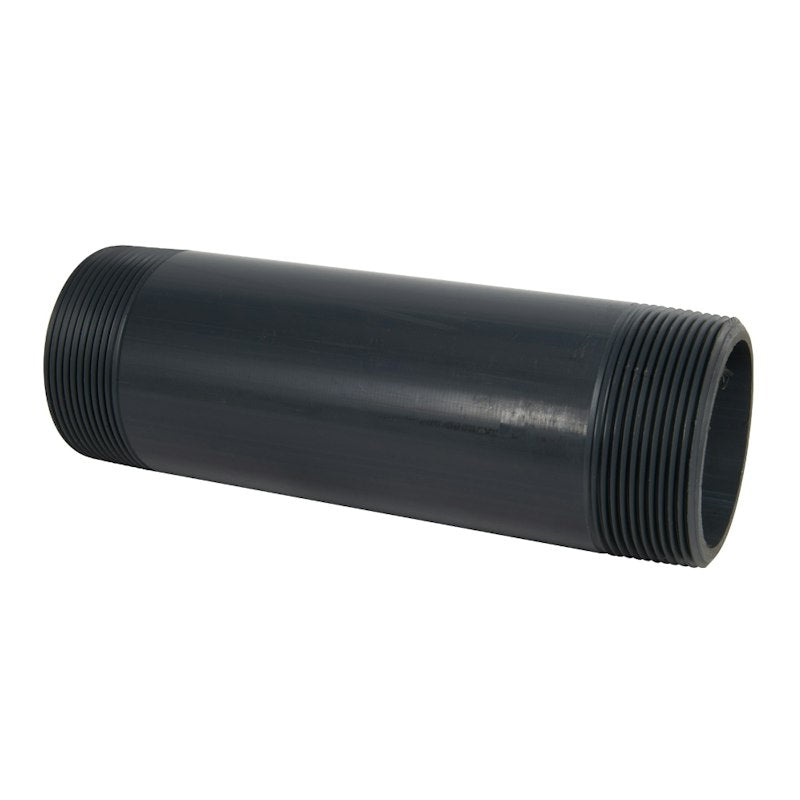 3" MNPT x 3" MNPT Smooth Gray Schedule 80 PVC Pipe Nipple - 10" L