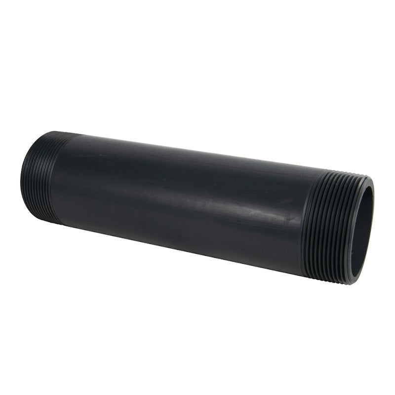 3" MNPT x 3" MNPT Smooth Gray Schedule 80 PVC Pipe Nipple - 12" L