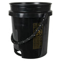 5 Gallon Black HDPE Round Built-in Bottom Handle Bucket with Rope Handle (Lid Sold Separately)