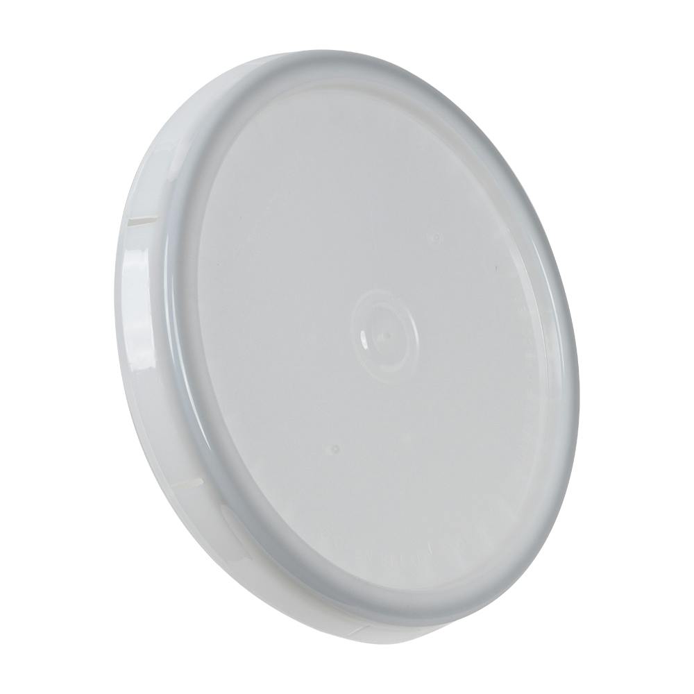 Natural HDPE Lid with Tear Tab for 5 Gallon Round Built-In Bottom Handle Buckets