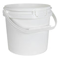 1 Gallon White HDPE Tamper-Evident Round M5 Lightweight Bucket with Plastic Handle (Lid Sold Separately)