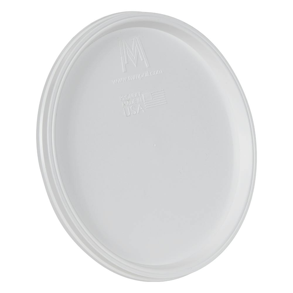 White LLDPE Snap-On Peel-Off Lid for 1 Gallon Round M5 Lightweight Buckets