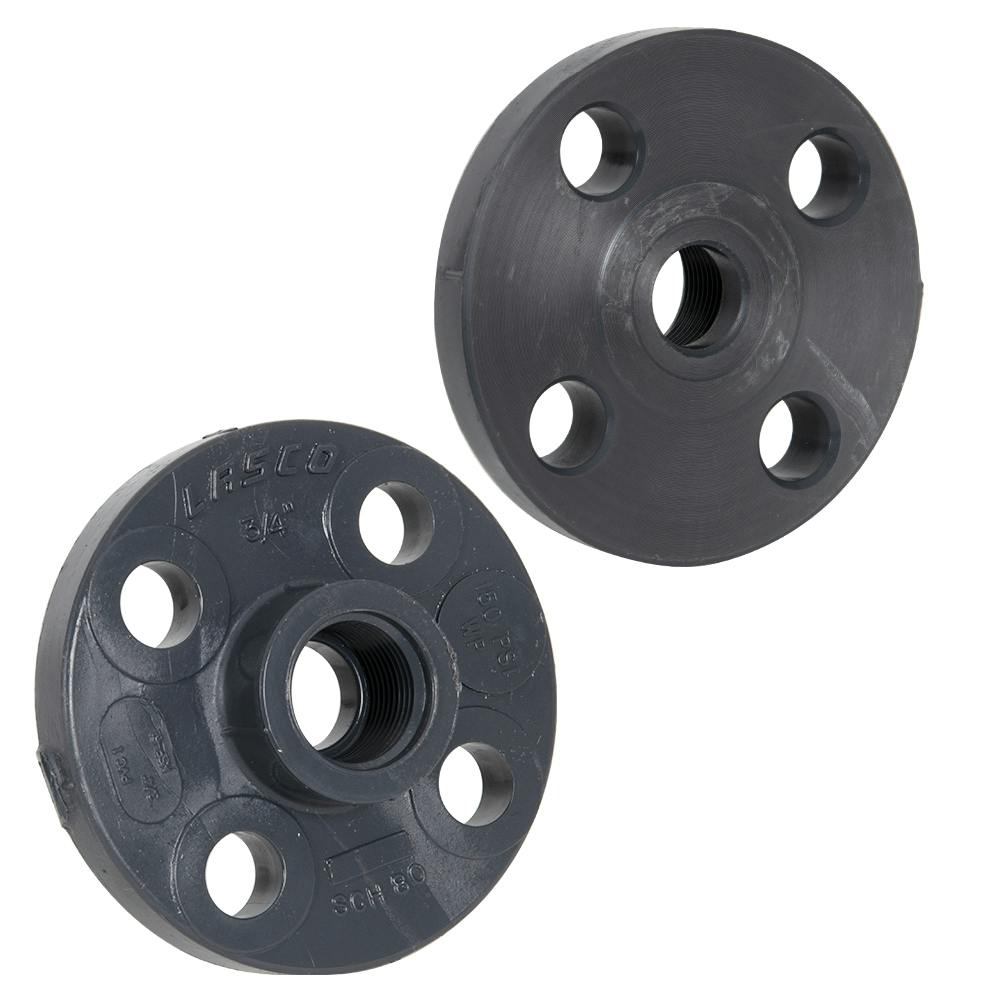 3/4" Schedule 80 Gray PVC Threaded 150 lb. Companion Flange