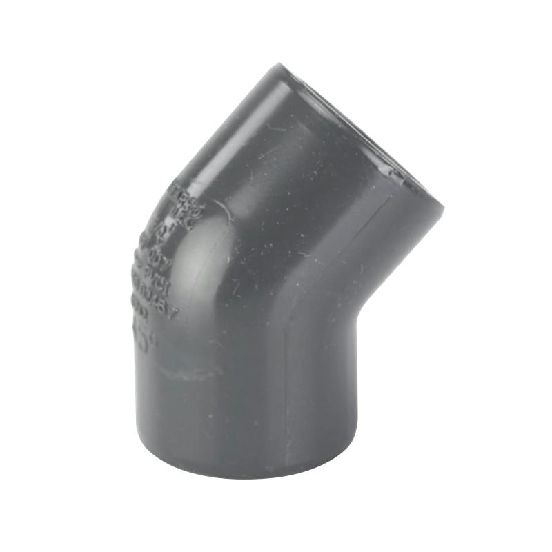 3/4" NPT Schedule 80 Gray PVC Threaded 45° Elbow