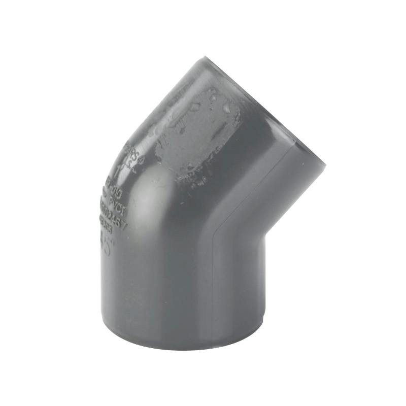 1" NPT Schedule 80 Gray PVC Threaded 45° Elbow