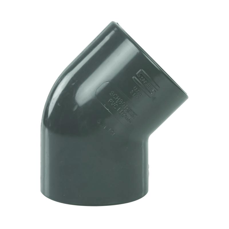 2-1/2" NPT Schedule 80 Gray PVC Threaded 45° Elbow