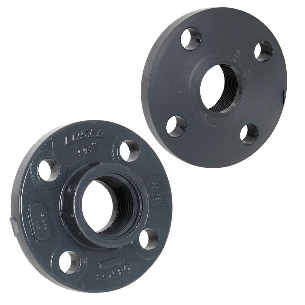 1-1/4" Schedule 80 Gray PVC Threaded 150 lb. Companion Flange