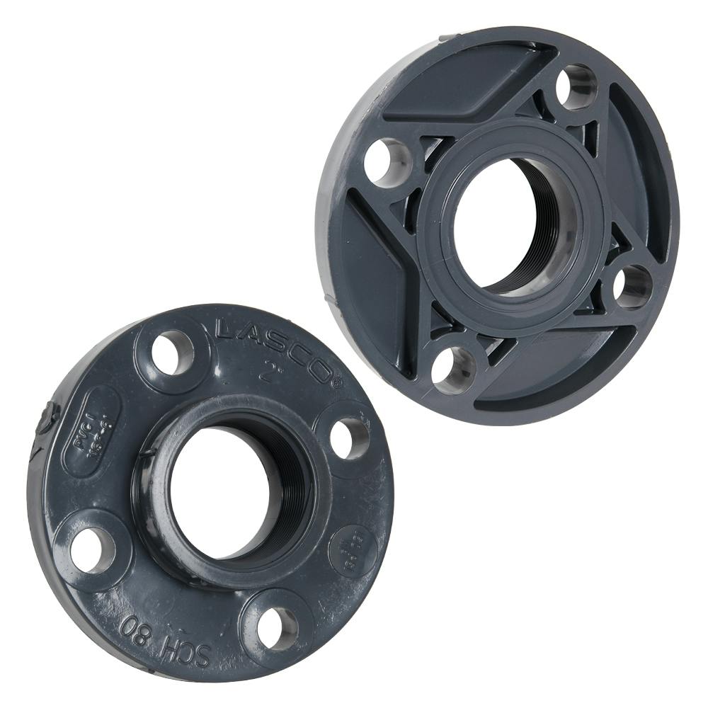 2" Schedule 80 Gray PVC Threaded 150 lb. Companion Flange