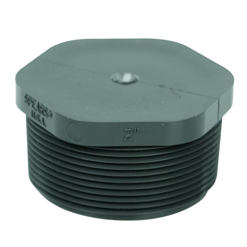 2" Schedule 80 Gray PVC Threaded Plug