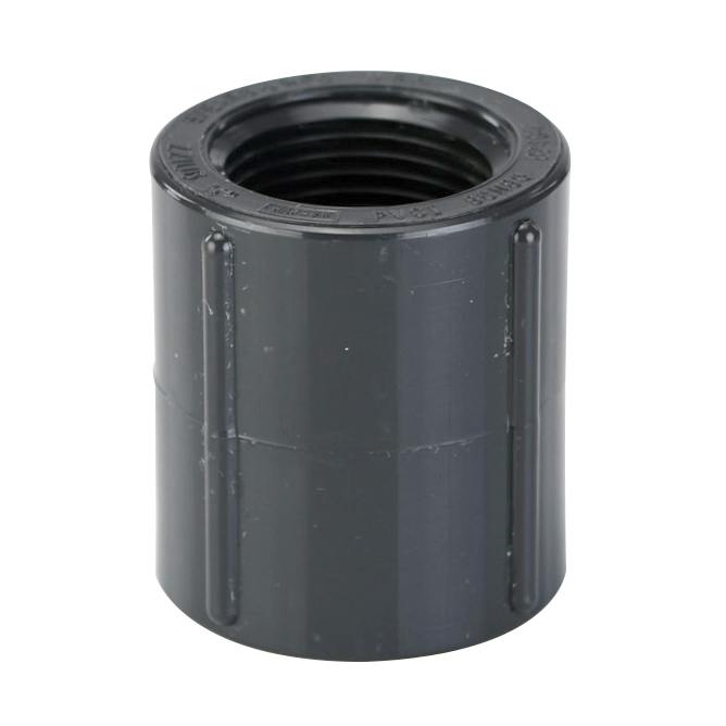 3/4" Schedule 80 Gray PVC Threaded Coupling
