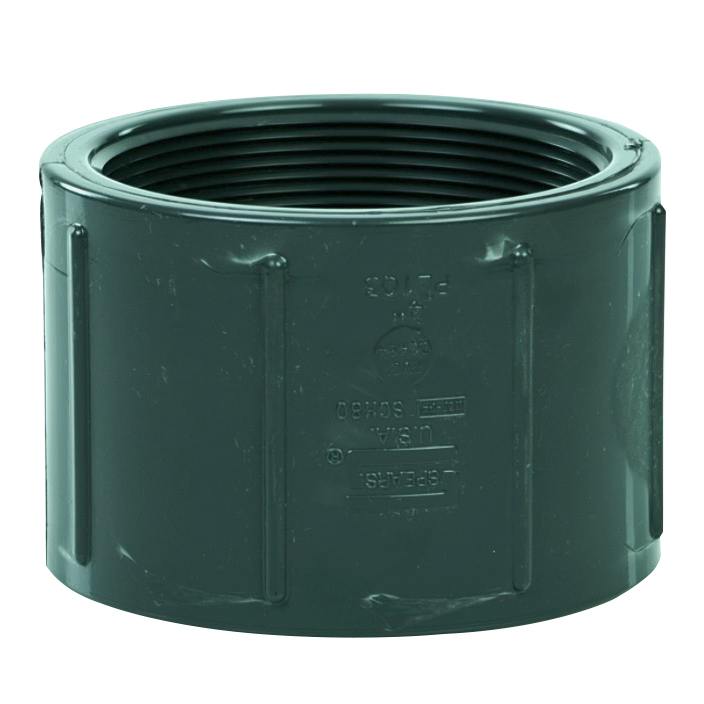 4" Schedule 80 Gray PVC Threaded Coupling