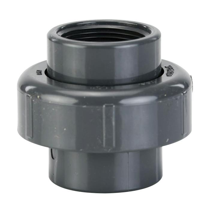 1-1/4" Schedule 80 Gray PVC Threaded Union