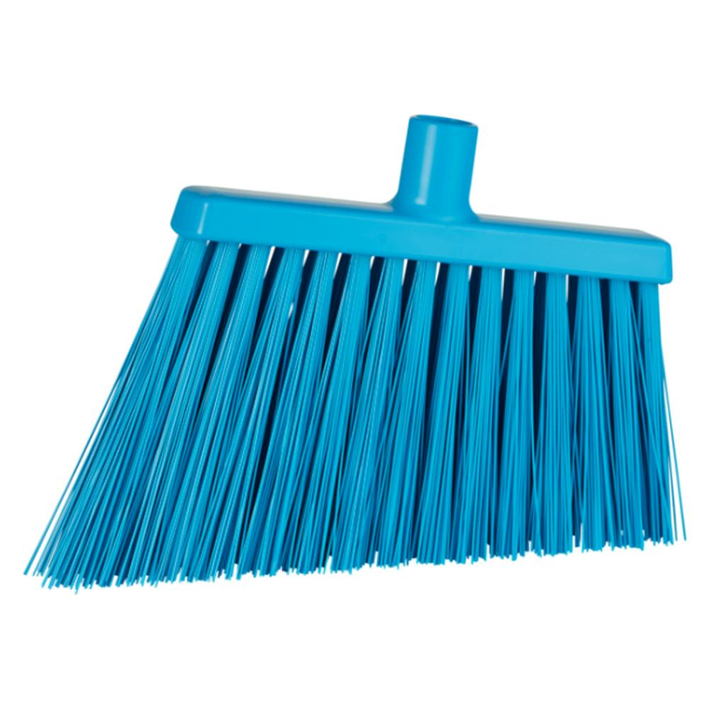 11.4" Blue Polypropylene Vikan® Angle Cut Broom Head with Stiff Polyester Bristles (Handle Sold Separately)