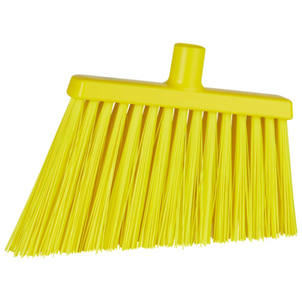 11.4" Yellow Polypropylene Vikan® Angle Cut Broom Head with Stiff Polyester Bristles (Handle Sold Separately)
