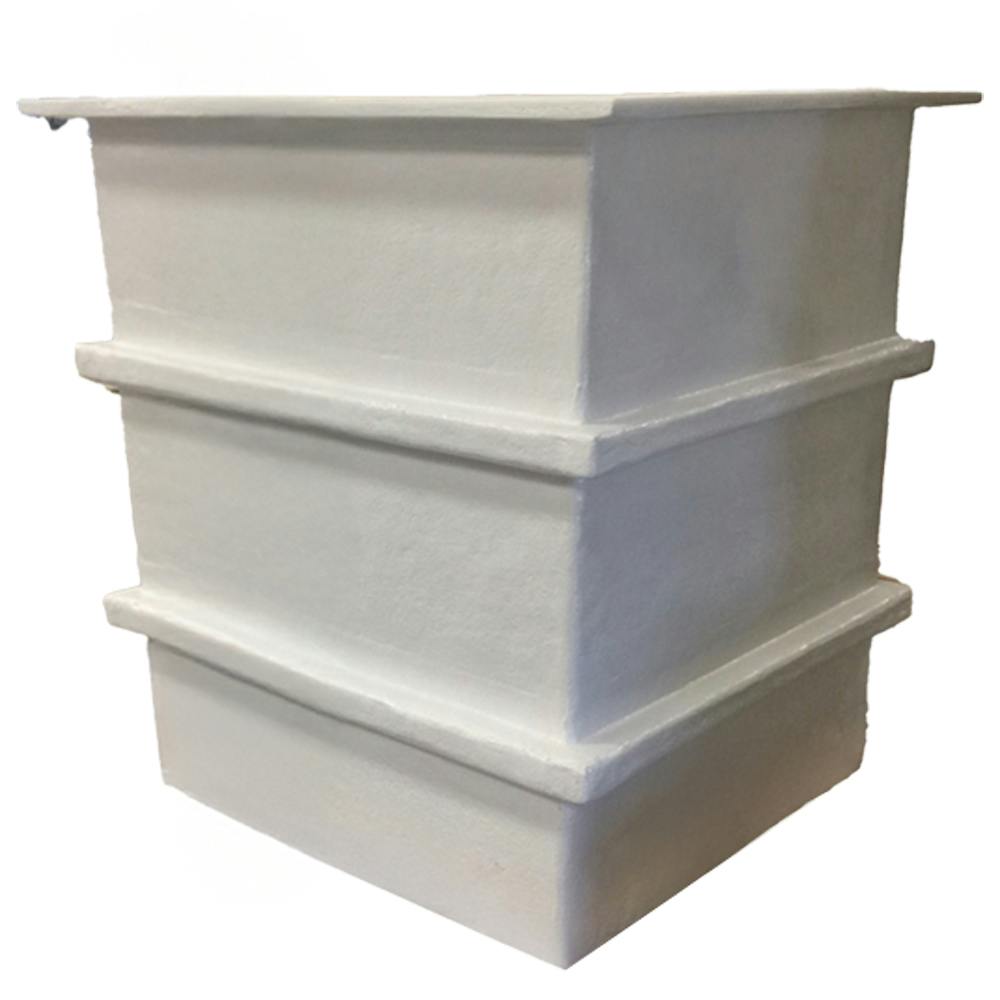 130 Gallon White Polyester Fiberglass Square Ribbed Open Top Tank - 36" L x 36" W x 25" Hgt. (Cover Sold Separately)