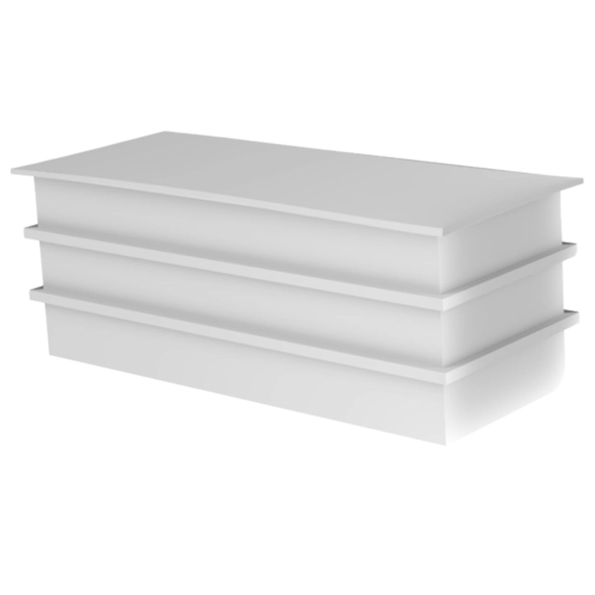 White Vinylester Fiberglass Shoebox Cover for 36" L x 36" W (130 Gallon) Square Ribbed Open Top Tanks