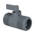 3/4" MNPT x 3/4" MGHT Gray PVC Series 425 Two-Way Ball Valve with Buna-N Seals