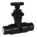 1/4" OD Push-to-Connect x 1/4" OD Push-to-Connect Black Kynar® PVDF Series 586 Two-Way Needle Valve with EPDM Seal