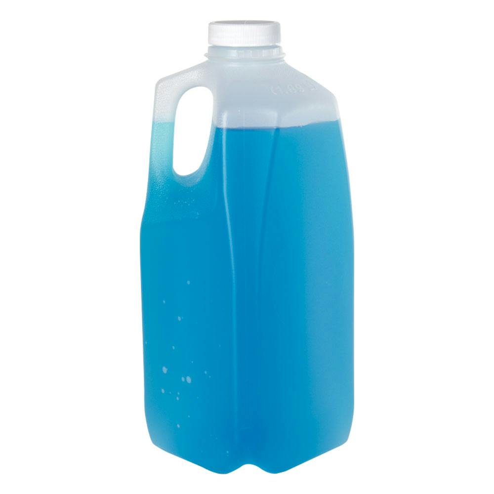 1/2 Gallon Natural HDPE Jug with 38/400 White Ribbed Cap with F217 Liner - Case of 54