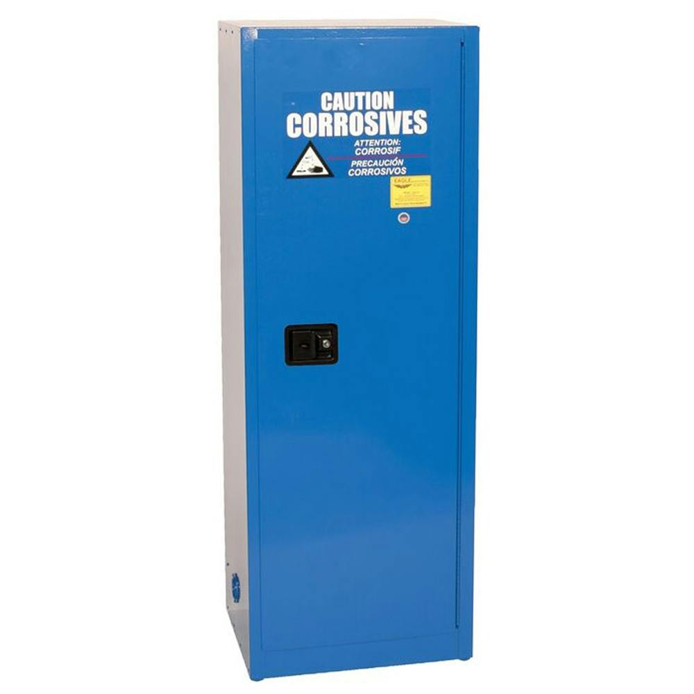 24 Gallon Blue Compact Eagle Acid Cabinet with 1 Self-Closing Door