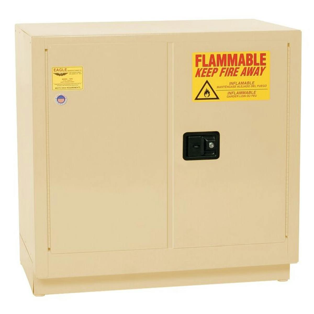 22 Gallon Beige Eagle Under Counter Safety Cabinet with 2 Self-Closing Doors