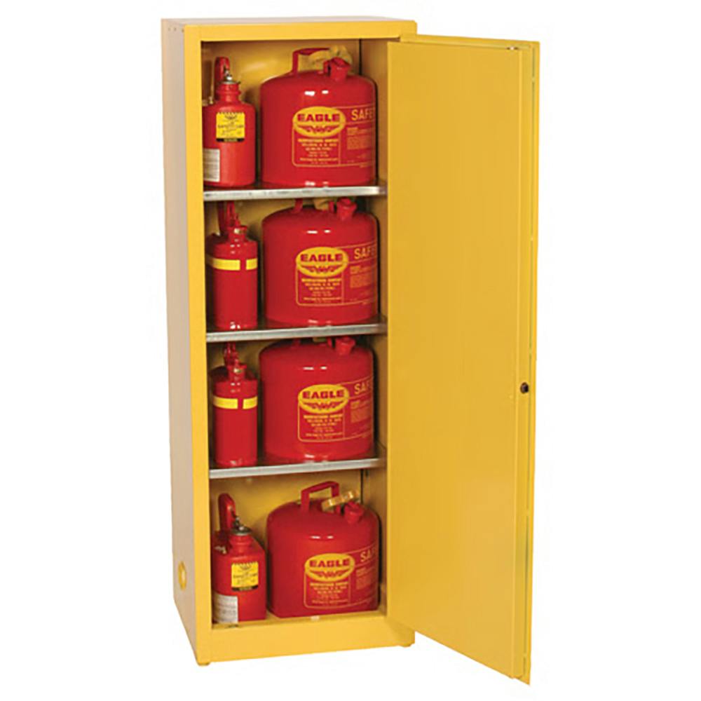 24 Gallon Eagle Space Saving Safety Cabinet with 3 Shelves & 1 Self-Closing Door