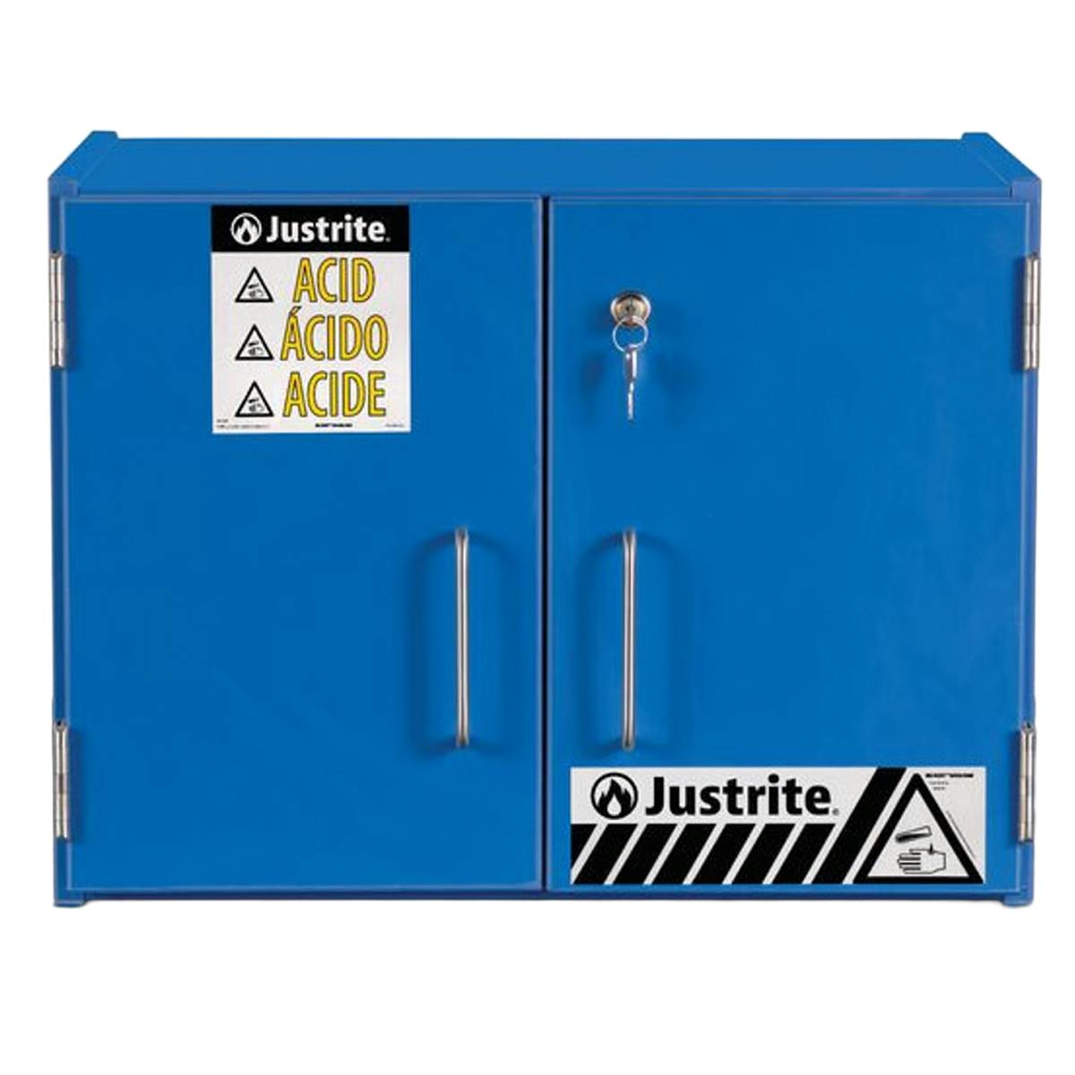 Counter Top Justrite® Wood Laminate Safety Cabinet with 2 Manual-Close Doors