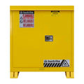 30 Gallon Yellow Justrite® Outdoor Flammable Safety Cabinets with 2 Self=Closing Doors