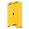 45 Gallon Yellow Justrite® Outdoor Flammable Safety Cabinets with 2 Manual-Close Doors