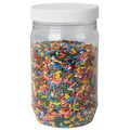 16 oz. Clear PET Round Jar with Label Panel & 70/400 White Ribbed Cap with F217 Liner