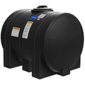 125 Gallon Black Polyethylene Round Free-Standing Horizontal Leg Tank with 2" Fitting & 8" Lid (No Sump) - 32" Dia. x 44" L