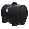 225 Gallon Black Polyethylene Round Free-Standing Horizontal Leg Tank with 2" Fitting & 8" Lid (No Sump) - 38" Dia. x 52" L