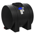 335 Gallon Black Polyethylene Round Free-Standing Horizontal Leg Tank with 2" Fitting & 16" Lid (No Sump) - 44" Dia. x 56" L