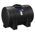 535 Gallon Black Polyethylene Round Free-Standing Horizontal Leg Tank with 2" Fitting & 16" Lid (No Sump) - 48" Dia. x 77" L