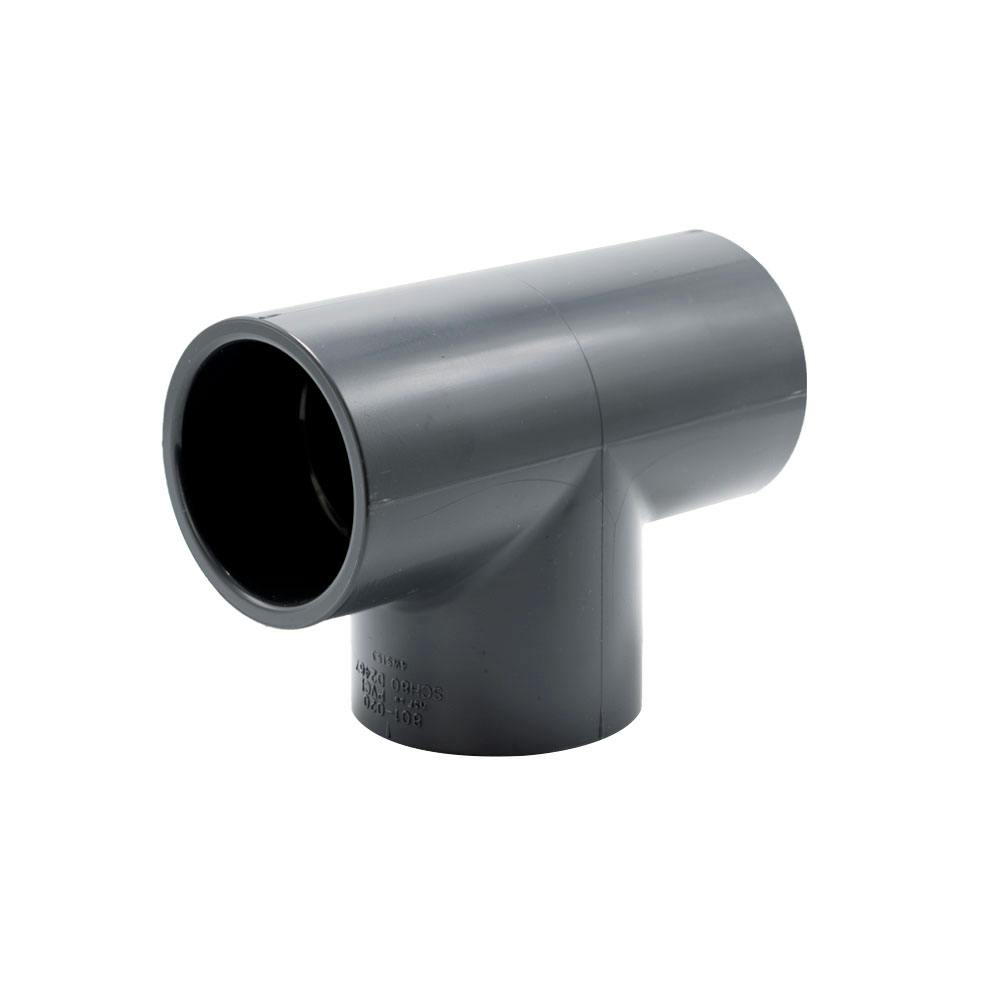 2" Schedule 80 Gray PVC Socket Tee