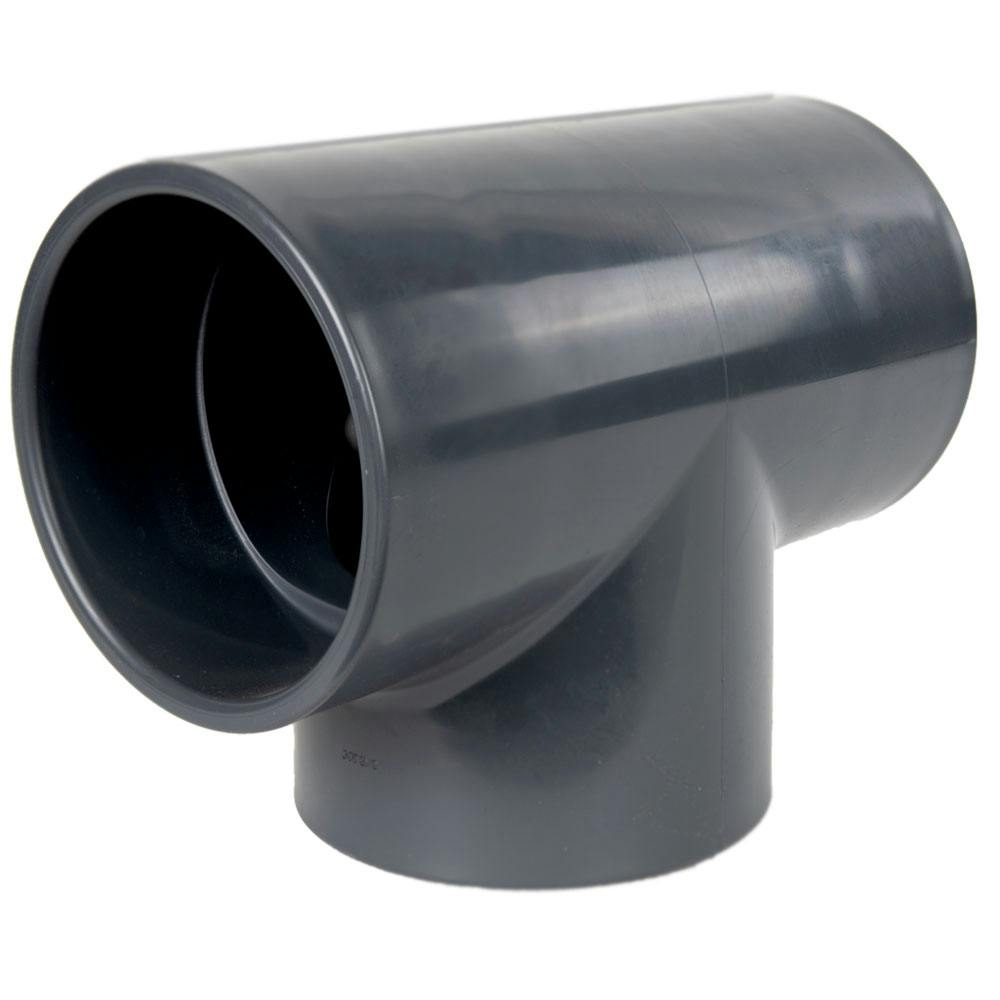 6" Schedule 80 Gray PVC Socket Tee