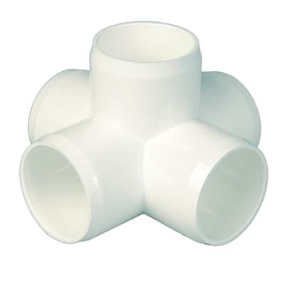 1-1/4" White 5 Way Cross