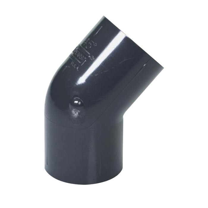 1" Schedule 40 Gray PVC Socket 45° Elbow