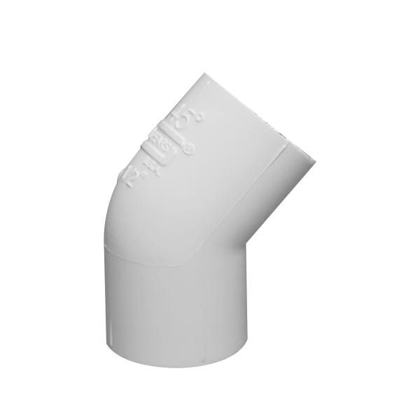 1/2" Schedule 40 White PVC Socket 45° Elbow