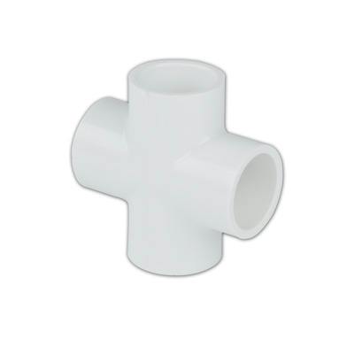 1/2 Schedule 40 White PVC Socket Cross