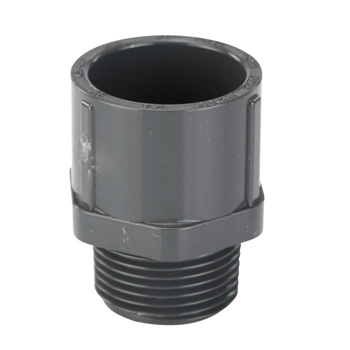 3/4" Schedule 40 Gray PVC MIPT x Socket Male Adapter