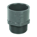 1-1/2" Schedule 40 Gray PVC MIPT x Socket Male Adapter