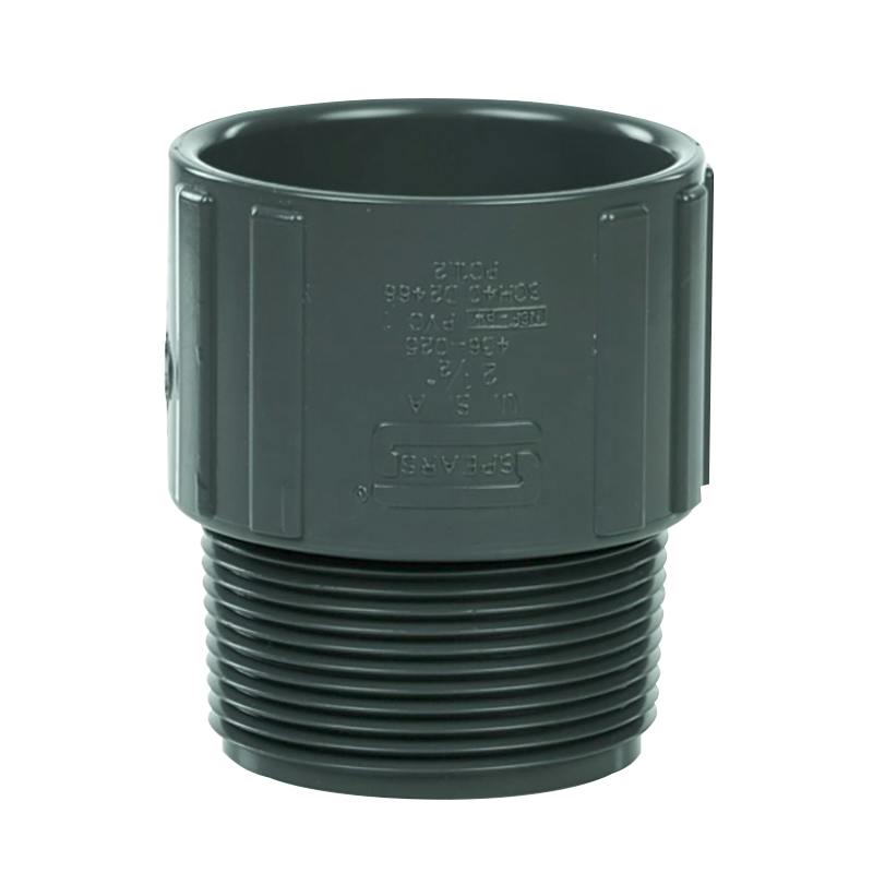 2-1/2" Schedule 40 Gray PVC MIPT x Socket Male Adapter