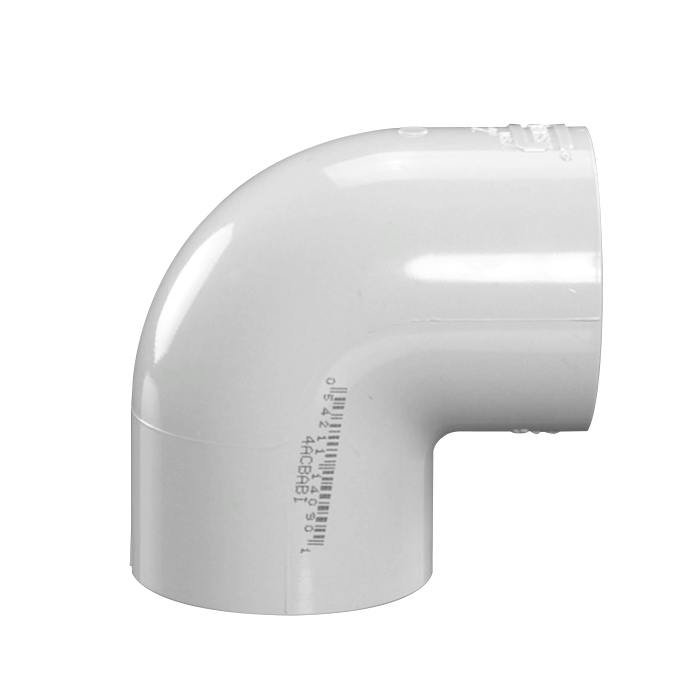 2" Schedule 40 White PVC Socket 90° Elbow