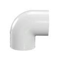 2-1/2" Schedule 40 White PVC Socket 90° Elbow