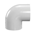 3" Schedule 40 White PVC Socket 90° Elbow