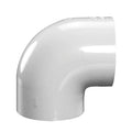 4" Schedule 40 White PVC Socket 90° Elbow