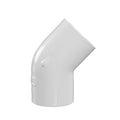 1" Schedule 40 White PVC Socket 45° Elbow