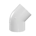 2" Schedule 40 White PVC Socket 45° Elbow