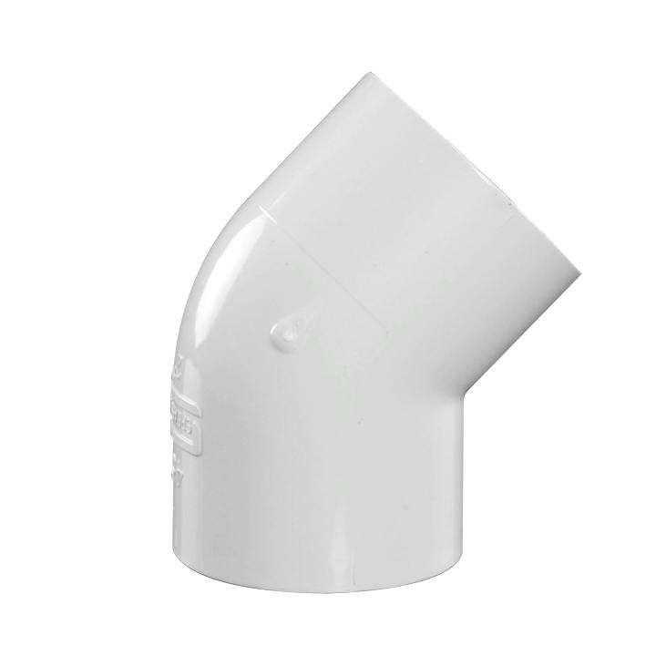 2" Schedule 40 White PVC Socket 45° Elbow